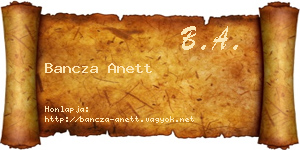 Bancza Anett névjegykártya