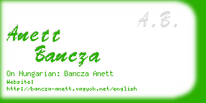 anett bancza business card